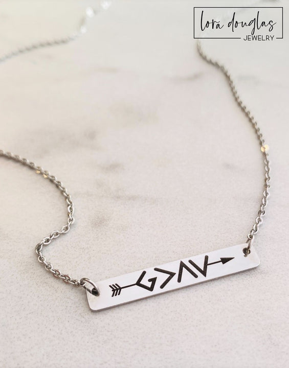 God Is Greater Than The Highs and Lows, Bar Necklace