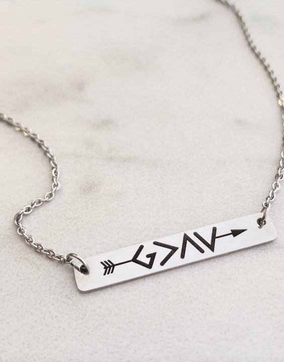 God Is Greater Than The Highs and Lows, Bar Necklace