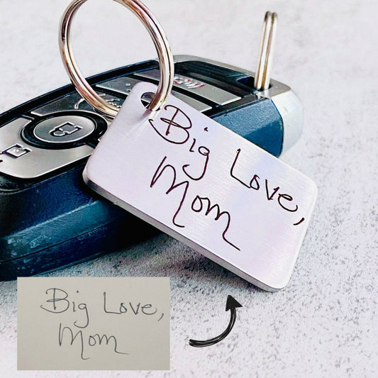 Engraved Handwriting Keychain