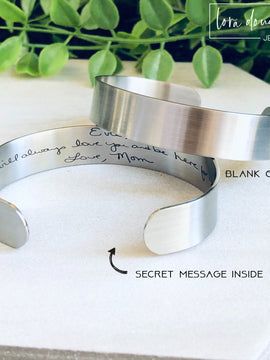 Secret Message Handwriting Bracelet, Engrave Your Handwriting