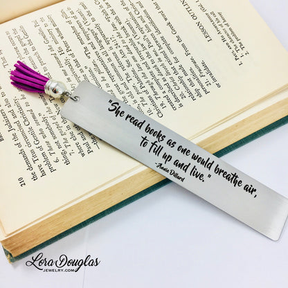 She Read Books As One Would Breathe Air To Fill Up and Live, Bookmark