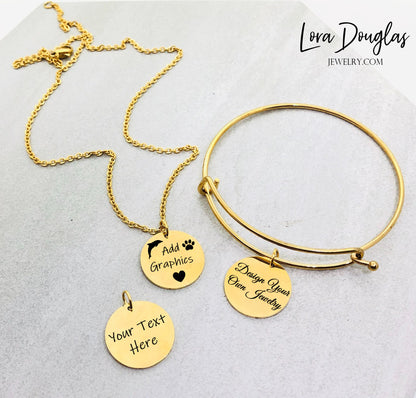 Design Your Own Engraved Charm, Necklace, or Bracelet