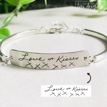 Handwriting Bracelet, Engrave Your Handwriting