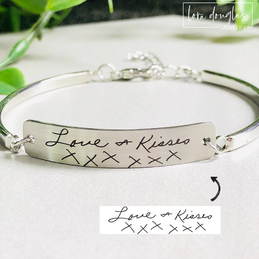 Handwriting Bracelet, Engrave Your Handwriting