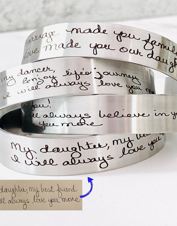 Handwriting Bracelet, Engrave Your Handwriting