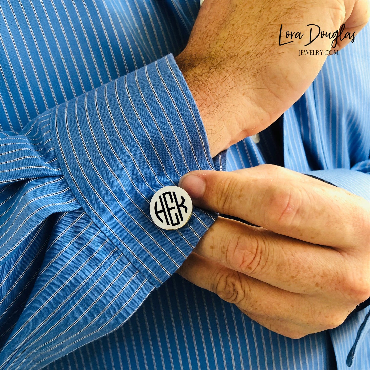 engraved monogram cufflinks