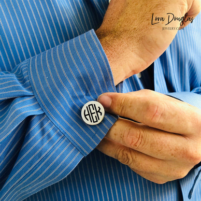 engraved monogram cufflinks