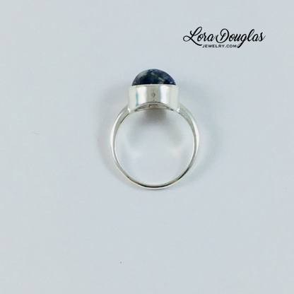 Sodalite Ring, Sterling Silver Ring, Size 6