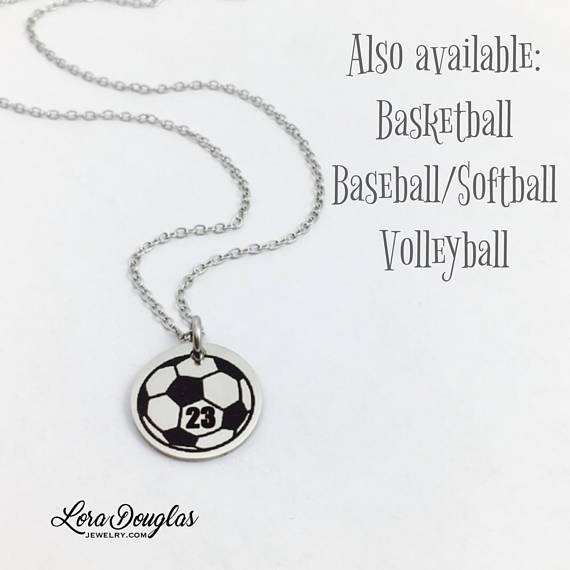 Personalized BasketBall, Baseball, Softball, Volleyball, Soccer, Pendant - Lora Douglas Jewelry