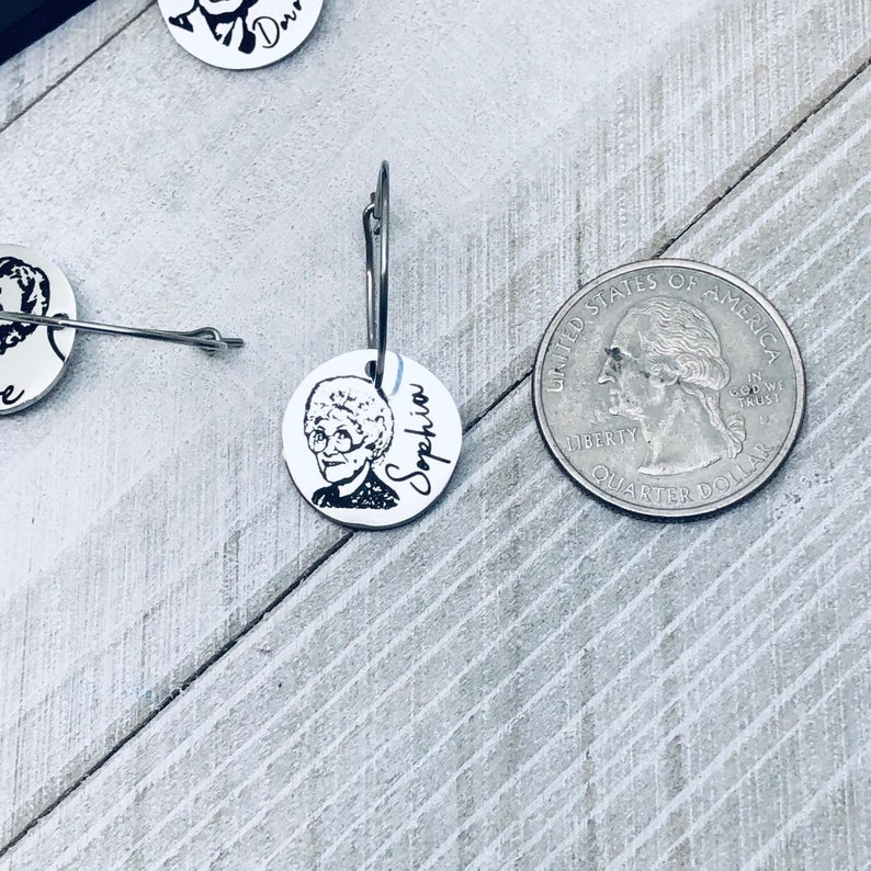 Golden Girls Wine Glass Charm Set