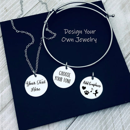 design your own jewelry, custom engraved jewelry