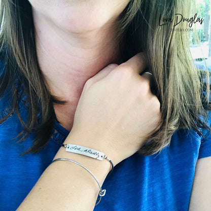 Engraved Handwriting Bracelet, Signature Bracelet, Handwriting Jewelry, Handwriting Bracelet, Actual Handwriting. Adjustable Cord Bracelet