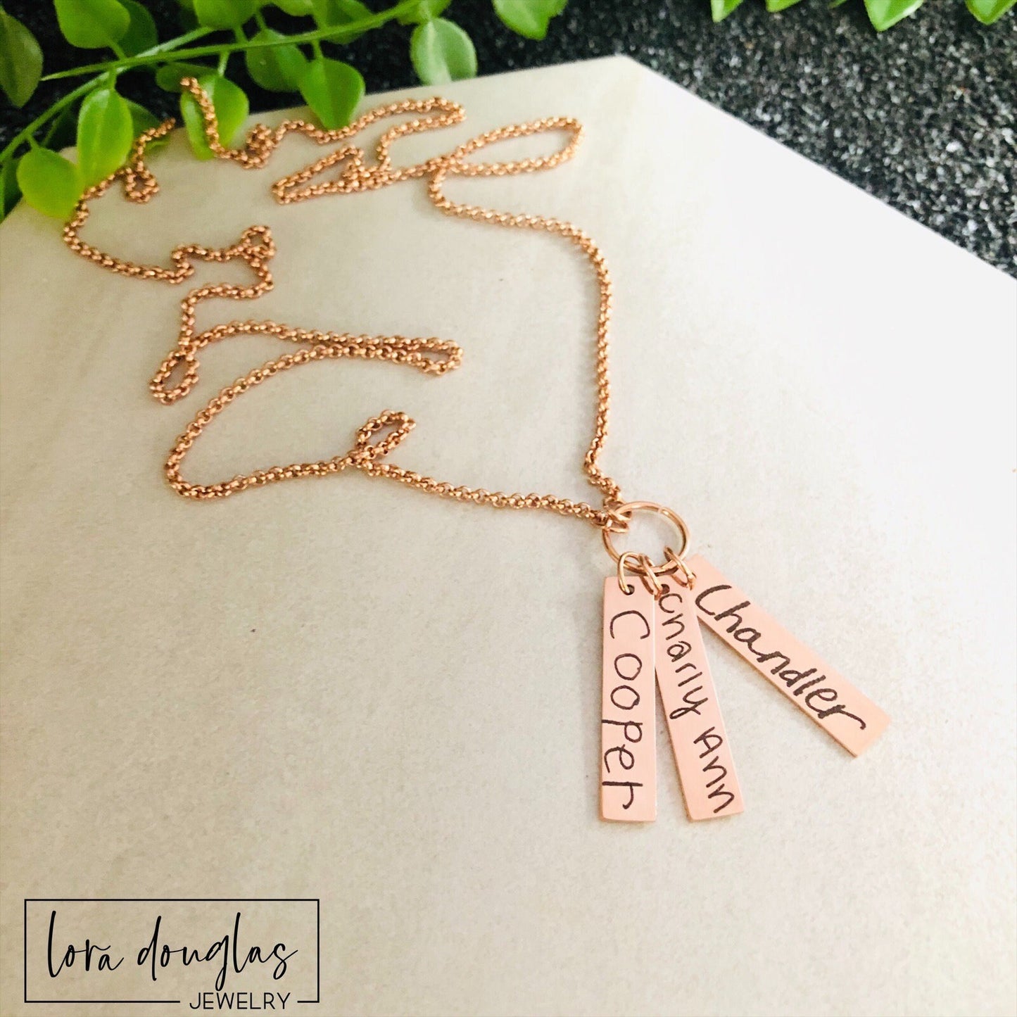 Handwriting Jewelry, Engrave Your Handwriting, Rose Gold Necklace, Gift for Mom, Mother&#39;s Day Gift, Engraved Handwriting Jewelry, Necklace