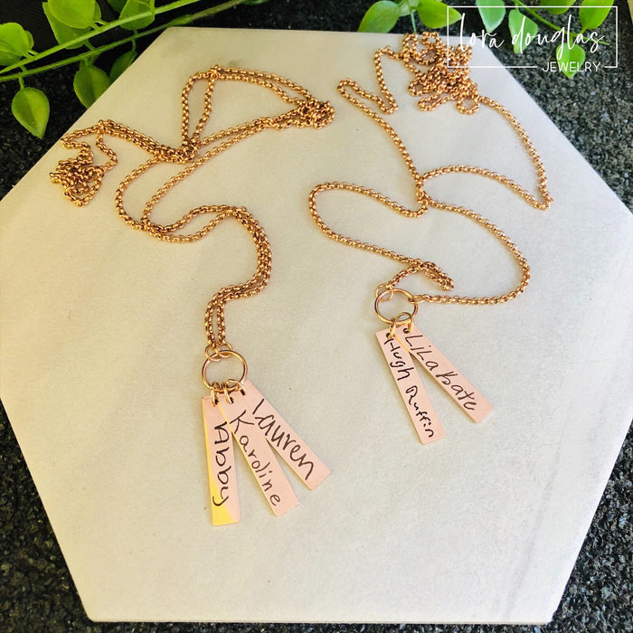 Handwriting Jewelry, Engrave Your Handwriting, Rose Gold Necklace, Gift for Mom, Mother&#39;s Day Gift, Engraved Handwriting Jewelry, Necklace