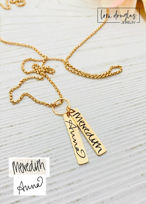 Handwriting Jewelry, Engrave Your Handwriting, Rose Gold Necklace, Gift for Mom, Mother&#39;s Day Gift, Engraved Handwriting Jewelry, Necklace