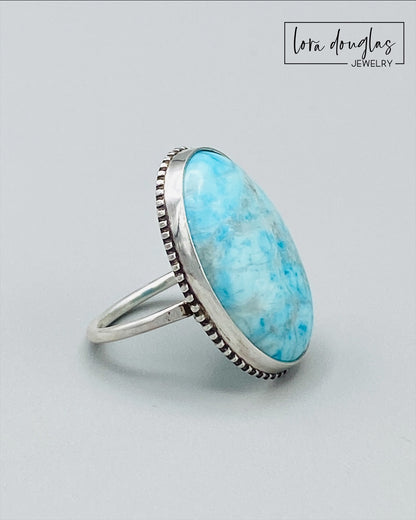 Turquoise Sterling Silver Ring, Size 7