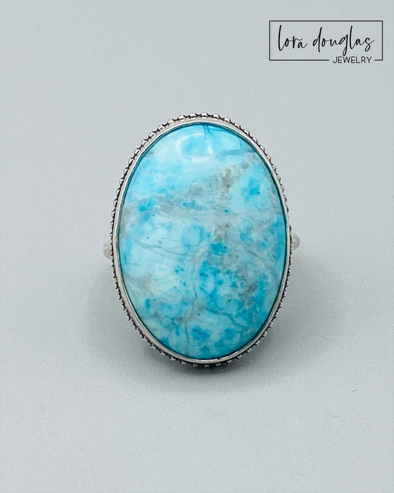 Turquoise Sterling Silver Ring, Size 7