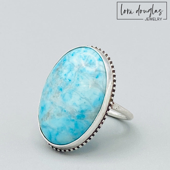 Turquoise Sterling Silver Ring, Size 7