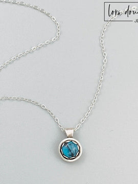 Turquoise Pendant Necklace, Sterling Silver