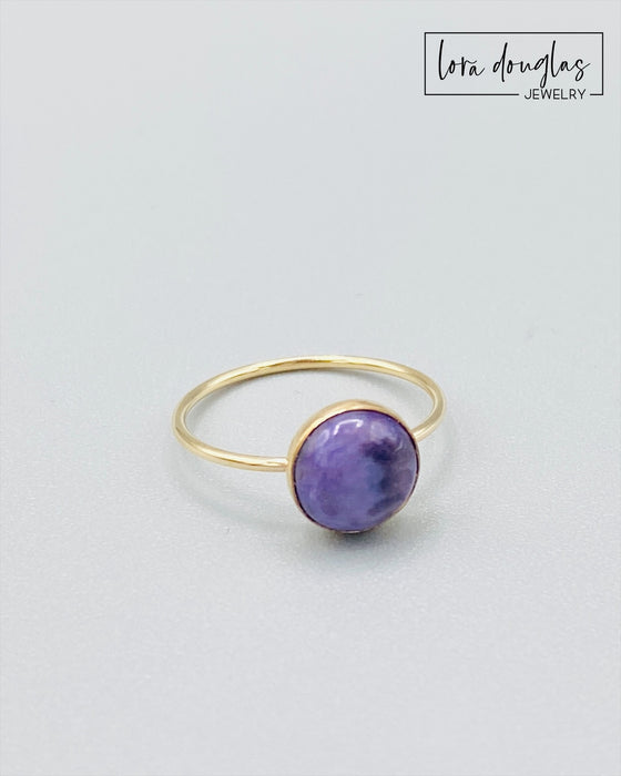 Charoite Gold-Filled Ring, Size 6
