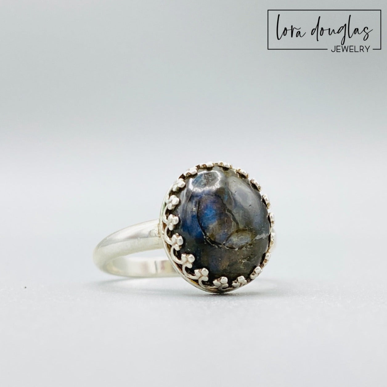 Labradorite Ring, Sterling Silver Ring, Size 7