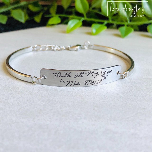 Handwriting Bracelet, Engrave Your Handwriting