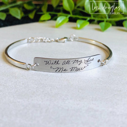 Handwriting Bracelet, Engrave Your Handwriting