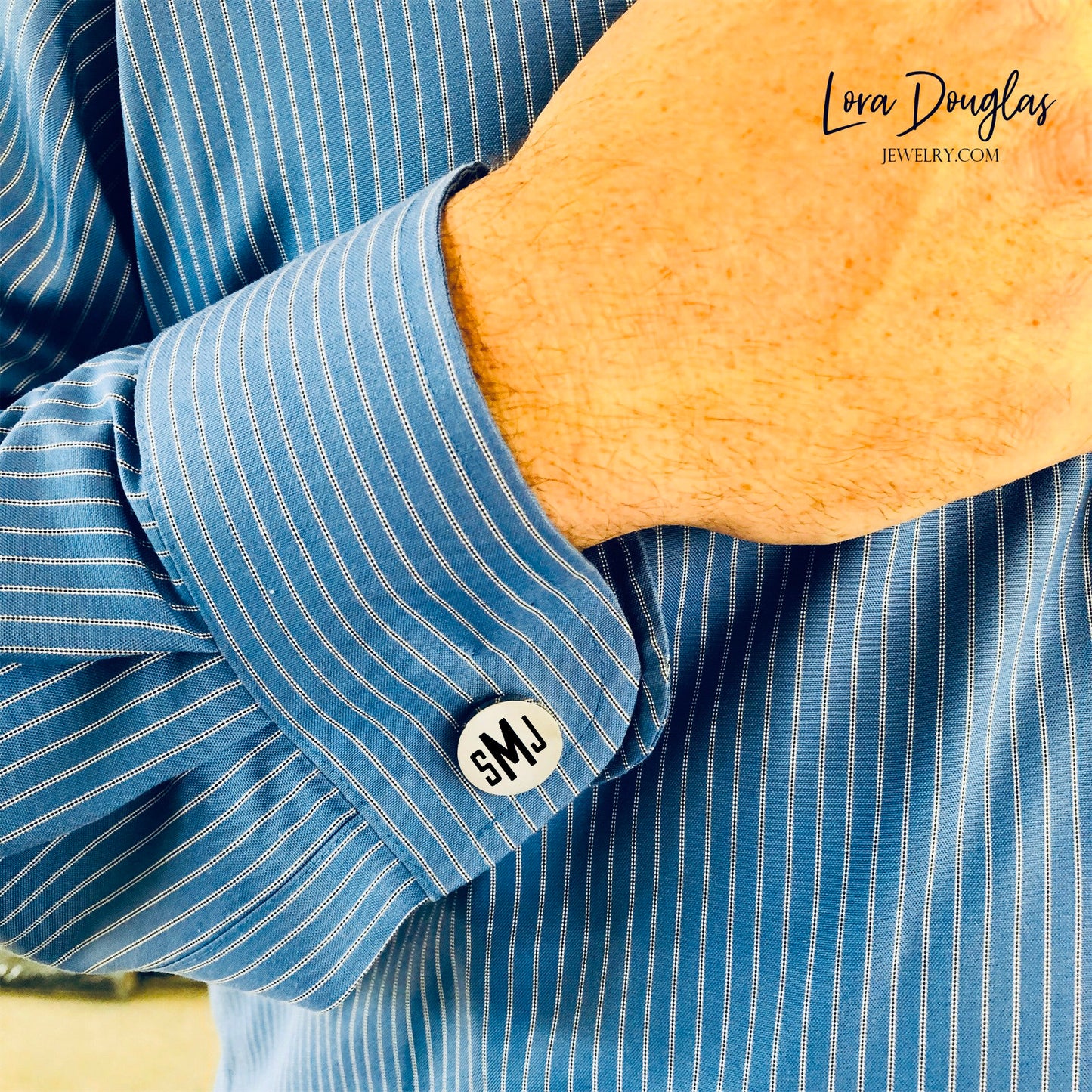 Monogram Cufflinks, Stainless Steel Cufflinks for Wedding or Gift