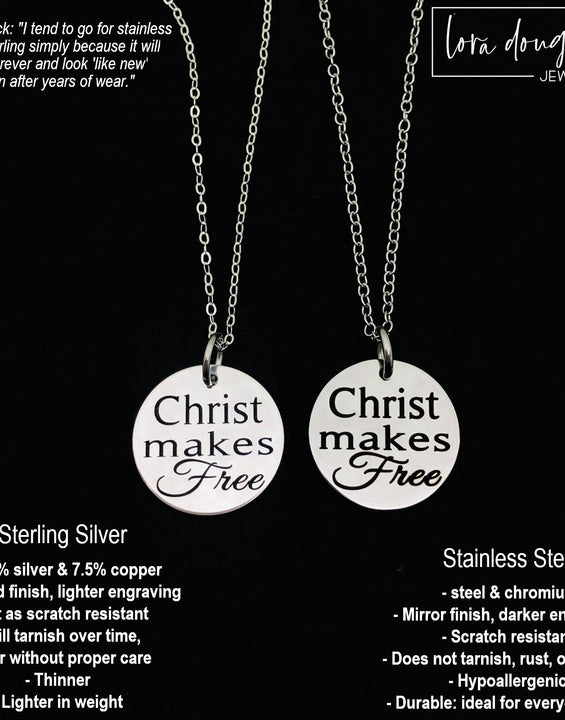Stronger Than You Think | Engraved Charm, Necklace, or Bracelet (Medium Disc)